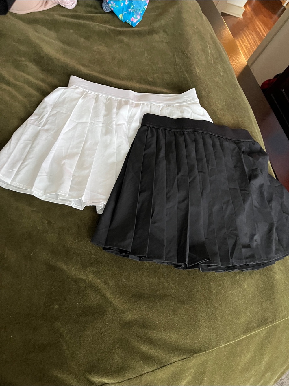 No Boundaries 2 Pleated Women’s Skorts. One  in Black and one in White
